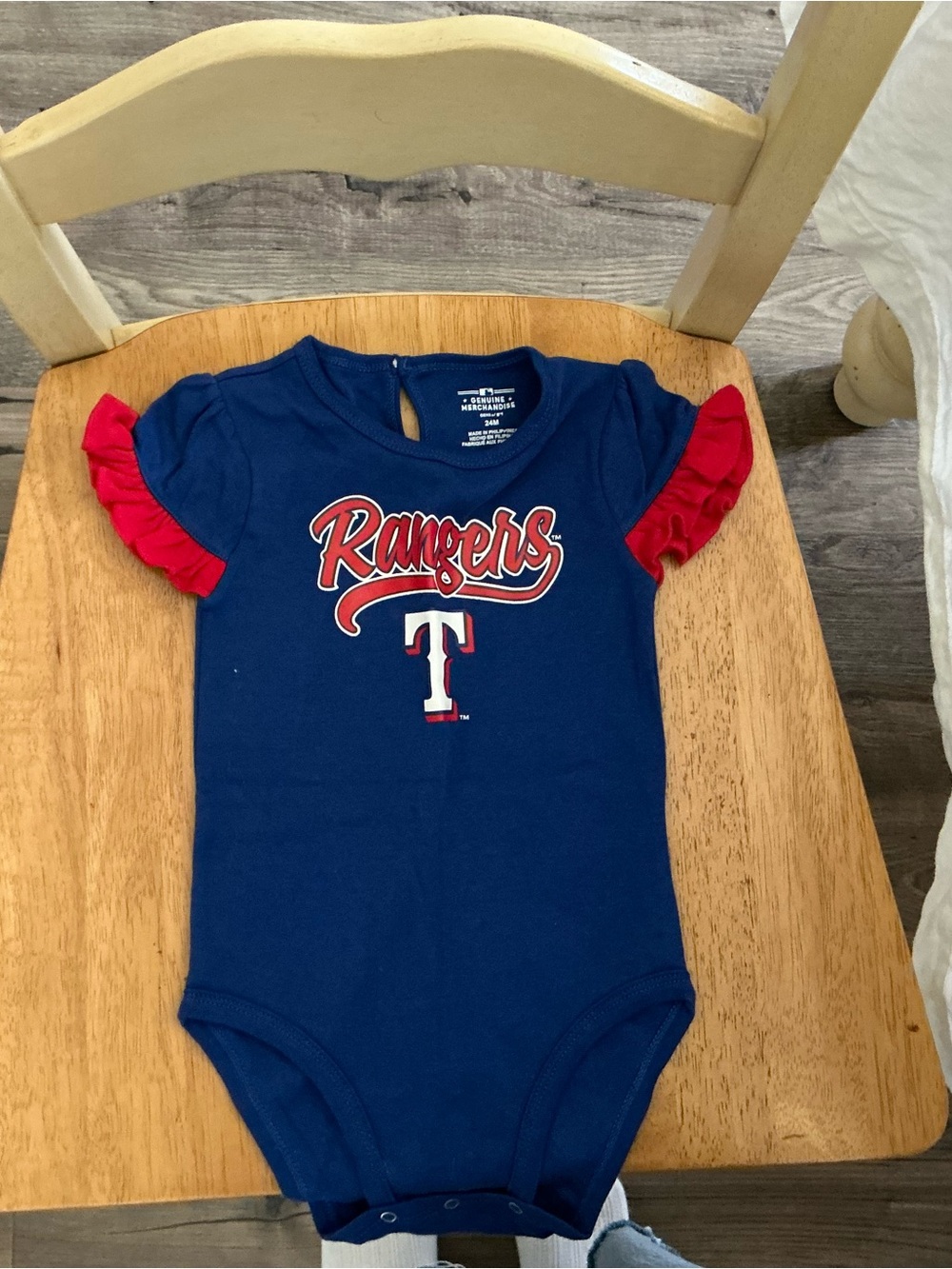 Genuine Merchandise Texas Rangers Navy Blue & Red Baby Bodysuit